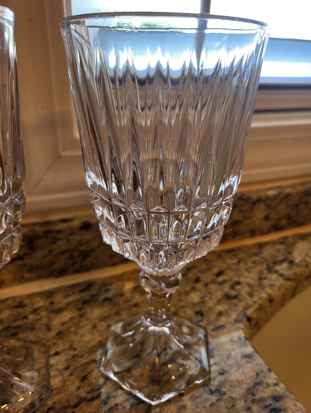Fostoria Heritage Clear Goblet Wine Glasses - Set of 2 7.25 x 3.25 Inches - Picture 2 of 10
